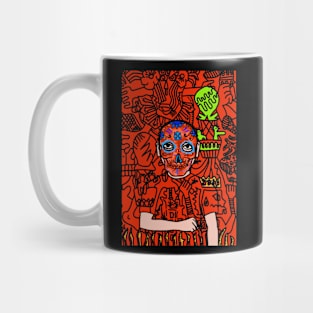 Mysterious Glyphs" - Unique MaleMask NFT with MexicanEye Color and Artistic Charm Mug